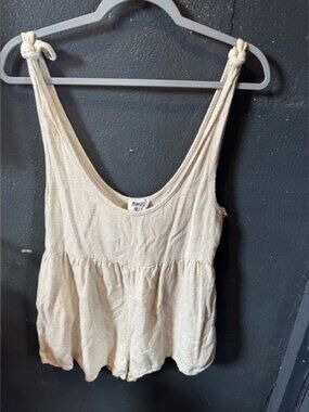 Princess Polly Toy Cream Linen Romper Size 4